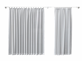 Minimalist Metal Rod Curtain Gauze Curtain Shower Curtain Pleated Curtain Fabric 3d model