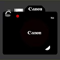 Canon Black Digital Camera Electronic Device With Modern Compact Design And Lens