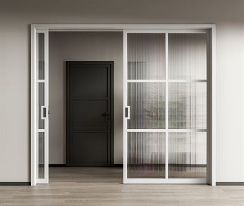 Modern sliding door glass door 3d model