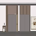 Modern Metallic Elevator With Polished Panels And Digital Display Features 3d model
