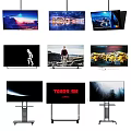 Modern TVs Featuring Various Display Scenes Landscapes Characters And Stand Design 3d model