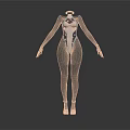 Futuristic Female 3D Model In Sleek Black And White Bodysuit With Blue Accents