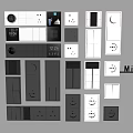 Minotli Switch Panels with Modern Designs Black and White Colors and Electrical Outlets