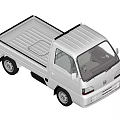 White Compact Pickup Truck With Single Cab Open Cargo Bed And Simple Exterior Design