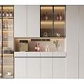 Modern Wine Cabinet Cream Wine Cabinet 3d model