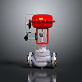 Red Industrial Control Valve with Pneumatic Actuator Metal Body for Pipeline Systems