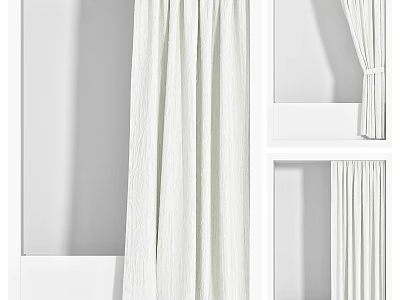 White Curtains As Daily Washing Products For Home Use And Decor Styles 3d model
