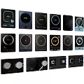 Kitchen Induction Cooktops With Various Modern Designs And Sleek Control Panels 3d model