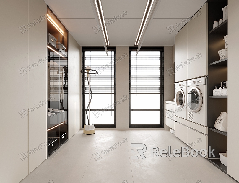 Cloakroom Laundry Room Wardrobe Washing Machine Laundry Room model