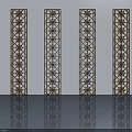Modern Decorative Swing Doors With Intricate Pattern Design For Interior 3d model