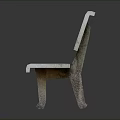 Red And Gray Speckled Bench With Backrest Seat And Light Colored Legs
