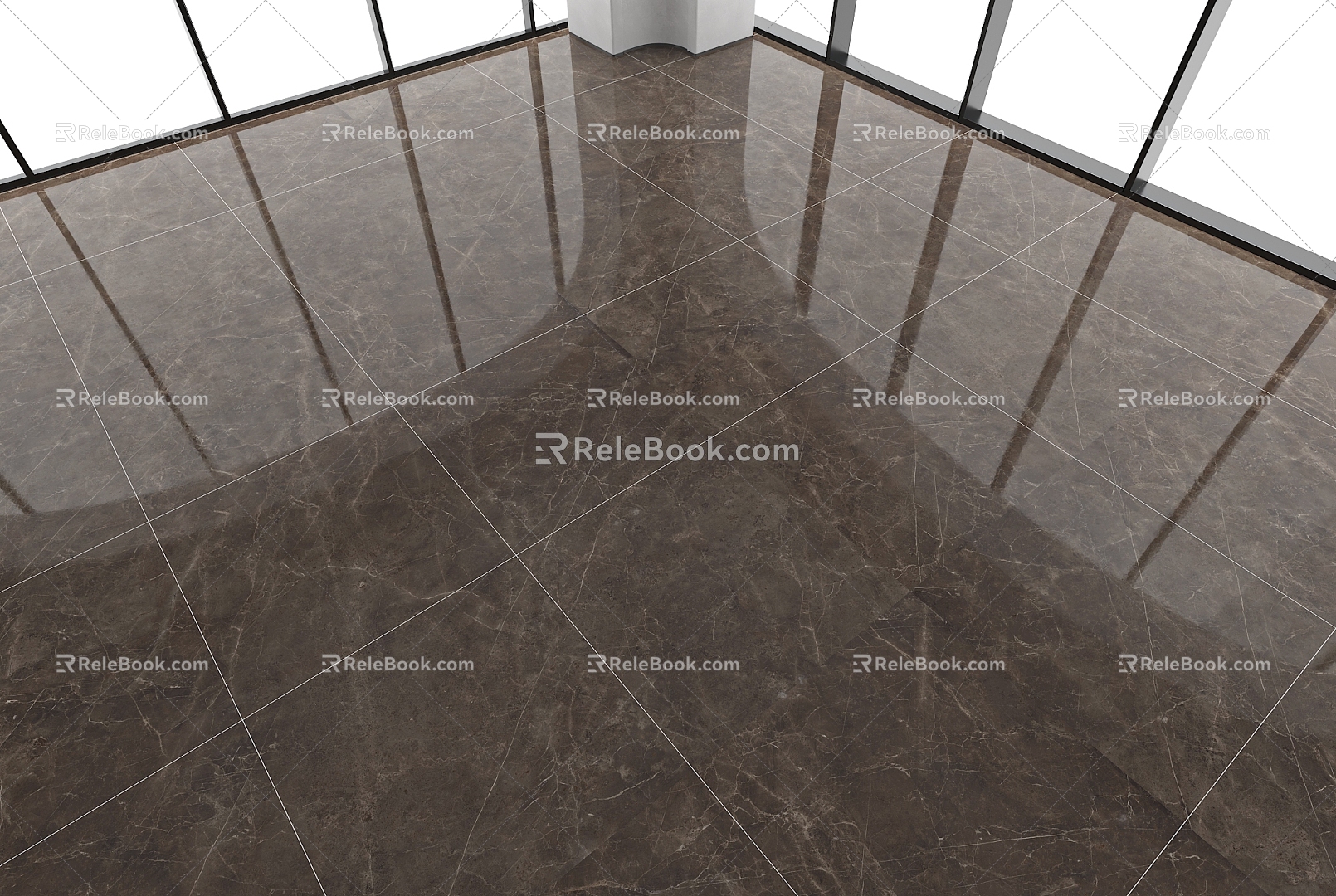 Deep Curry Floor Tile Marble Rock Slab Floor Tile Large Slab Brick Bright Brick Long Brick 3d model