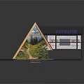 Classic Ancient Architectural Structure With Gabled Black Roof Wooden Deck And Glass Windows