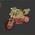 3D Rendered Modern Motorcycle With Gray Body Red Stripes And Metallic Finish
