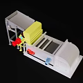 Efficient Industrial Equipment With Yellow White Components And Conveyor Processing System