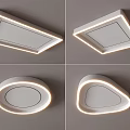 Modern Ceiling Lights In Various Shapes With White Frame And Illuminated Edges For Home Decor