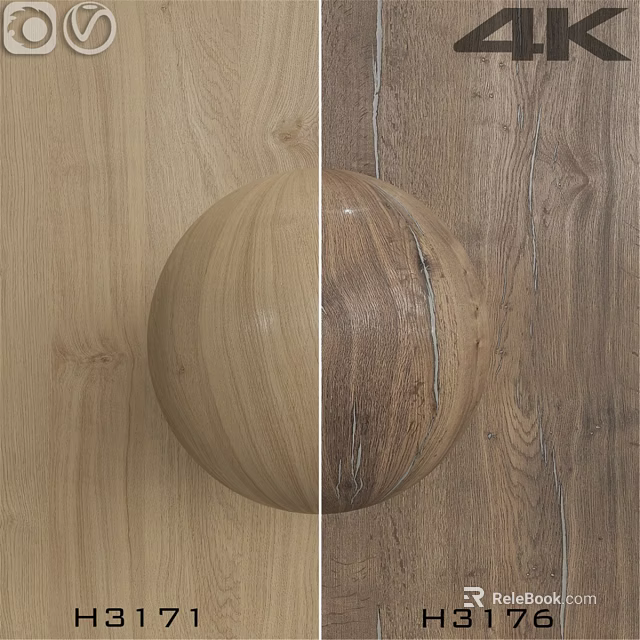 Wooden Sphere Component With Contrasting Wood Grain Textures On Light And Dark Surfaces 3d model 