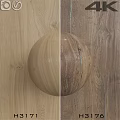 Wooden Sphere Component With Contrasting Wood Grain Textures On Light And Dark Surfaces