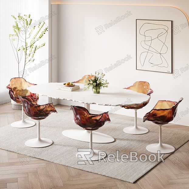 Modern EDRA Dining Table and Chair Combination Dining Table and Chair model