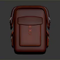 Stylish Red Backpack With Functional Pockets And Adjustable Straps For Daily Use 3d model