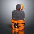 Orange And Black Utility Container With Handle Lid Straps And Durable Design