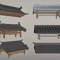Traditional Chinese Architectural Roof Designs With Tiled Structures And Eave Details