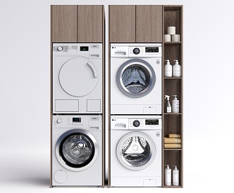 Modern washing machine cabinet washing machine drum washing machine washing machine combination 3d model