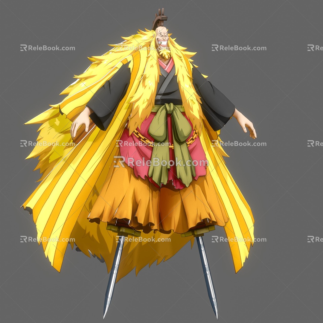 Anime One Piece Golden Lion Modern Cartoon Movie Game Anime Animation Golden Lion One Piece Pirates 3d model