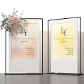 Modern Display Board Poster Floral Rack Display Rack Wedding Wedding Wedding Poster Rack Display Brand Water Brand Sign Floral Flower 3d model