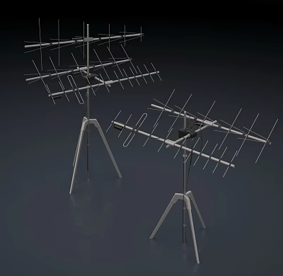 modern antenna roof signal antenna 3d model