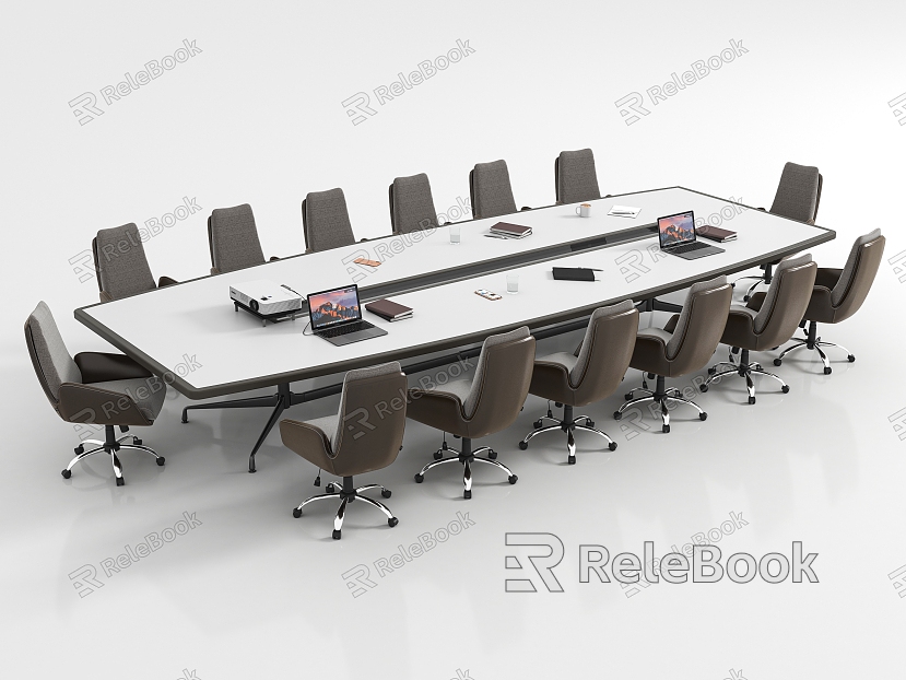 Conference table and chair combination model