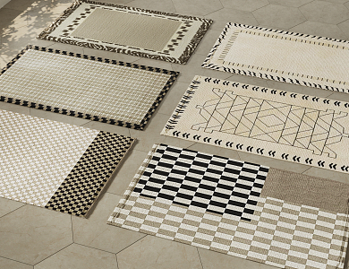 French Square Carpet 3d model