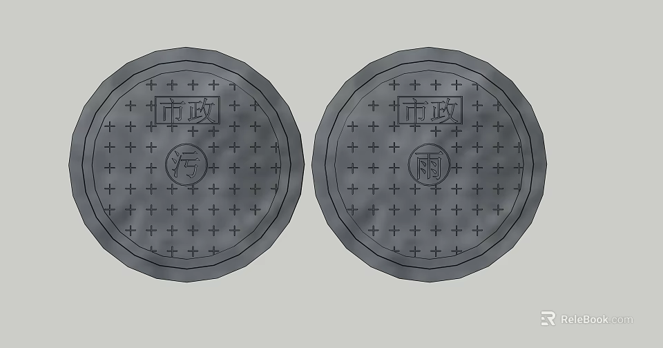 Essential Urban Road Infrastructure With Municipal Sewage And Rainwater Manhole Covers 3d model 