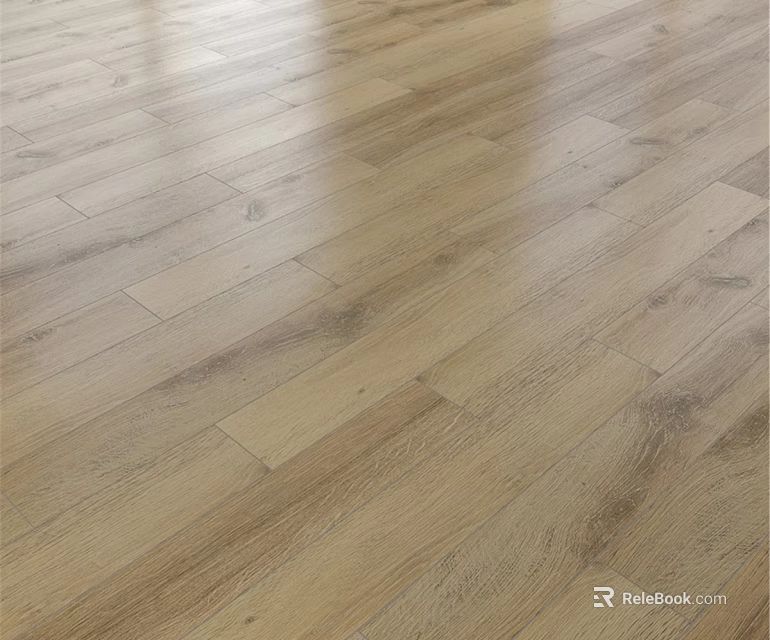 Modern Natural Wooden Flooring With Smooth Surface Grain Texture And Glossy Finish 3d model 