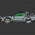 Silver Modified Car With Green Windows Roof Gear Alloy Wheels And Graphics