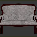 Classic Vintage Sofa With Mahogany Frame And Pink Floral Upholstery Curved Arms