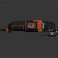 Black and Orange Electric Angle Grinder with Grinding Wheel and Power Tool Design