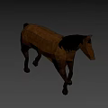 Brown Horse Animated Game Character 3D Model with Standing Pose 3d model