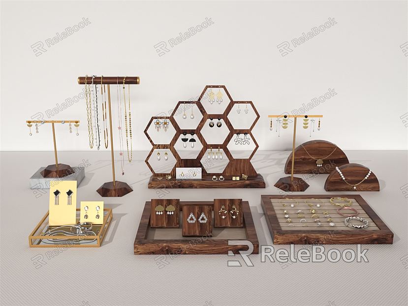 Modern Jewelry Beech Jewelry Display model