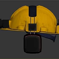 Yellow Safety Helmet with Headlamp and Earmuffs Protective Gear for Construction Work