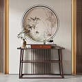 New Chinese Style Entrance Cabinet End View Cabinet 3d model
