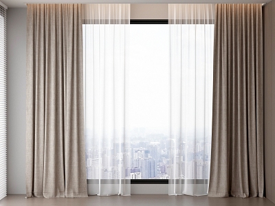 Curtain Window Screen 3d model