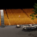 C'est la vie Cafe Modern Exterior With Outdoor Seating Graffiti Wall Green Tree At Night