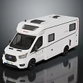 Modern White Motorhome Exterior Design With Roof Skylights Side Windows And Black Wheels