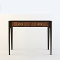 Elegant Modern Entryway Console Table With Dark Wood Finish Two Drawers And Slim Metal Legs