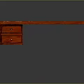 Red Wooden Desk With Two Drawers And Simple Design For Home Office Use