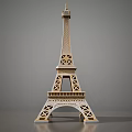 Eiffel Tower Landscape Sculpture With Detailed Wooden Structure And Artistic Design