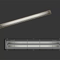 Commercial Grille Light Fixture With Metal Frame And LED Tubes For Ceiling Installation