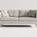 Modern double sofa multiplayer sofa 3d model