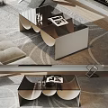 Sleek Modern Coffee Table With Glass Top And Metal Frame In Living Room With Books